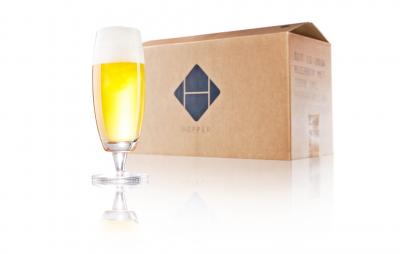 Hopper bierbox met glas bier